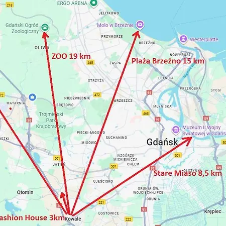 Lägenhet Garden View Gdansk Trojmiasto *